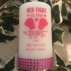 Personalized Breast cancer awareness candles